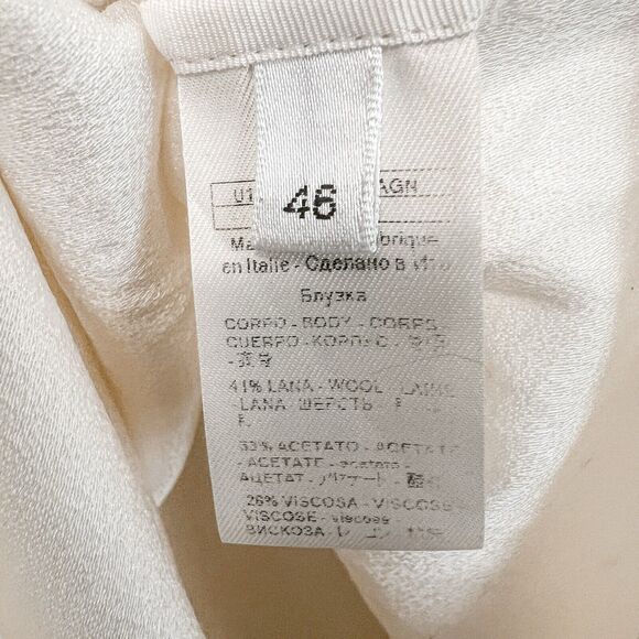 AGNONA Wool Blend Open Sides Tunic In Cream Size IT46 US10 - Picture 7 of 13